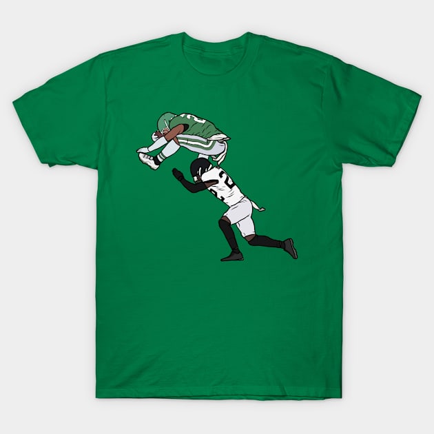 Saquon Barkley Backwards Hurdle T-Shirt by rattraptees